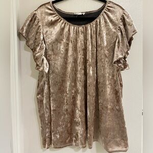 Zoey & Leelo size 3X Chic Velvet Ruffle Sleeve Blouse